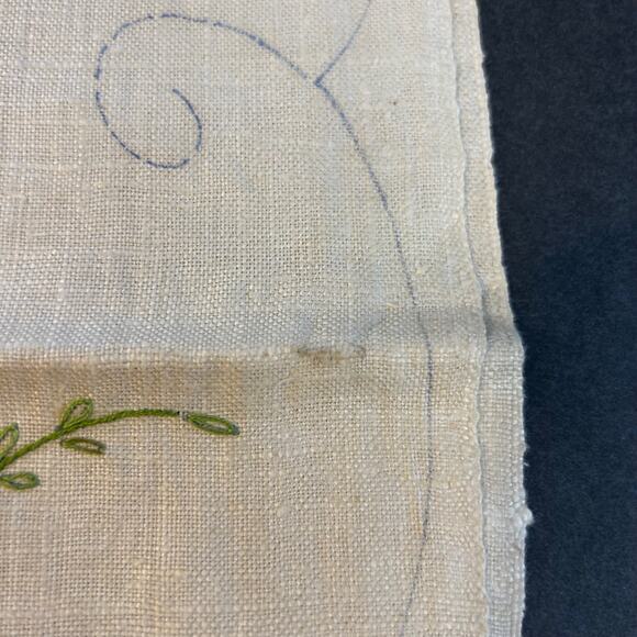 Vintage Prime Needleart Co #1085 Stamped Linen Floral Runner Unfinished Project - Picture 5 of 9